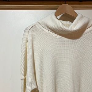 Anthropologie Maeve Cowl Neck Waffle Knit Pullover - size XL